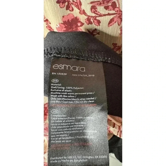 Esmara Kleid Damen Chiffon Spring Dress Size 14 New Floral Pattern Red - Picture 6 of 6